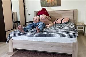 Stepmom’s intense anal with stepson after helping him out!