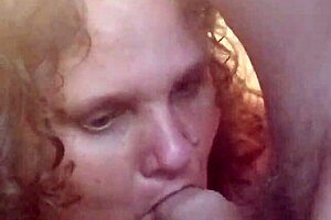 Stacy's big tits get cum after blowjob