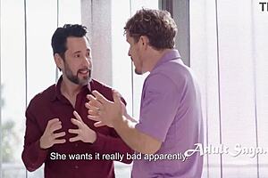 The boss's Spanish wife eagerly proposes a kinky couple swap with the group