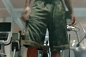 beautiful 21-year-old with brown eyes works out in dorm