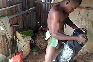 Handsome man gets his cock covered with cum