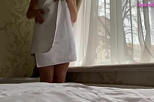 Skinny young vixen fiercely fingers her tight slit on live camera