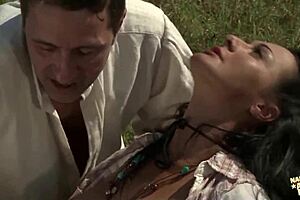 Sandra Romain riding outdoor dick, a dream realized