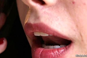 Brunette Teen Lesbian Fists Stepmom's Tight Ass with Strapon. Bound and Helpless, She Takes It All!