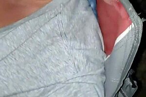 big titty milf feels so excited stripping outdoors, ripping clothes and masturbating passionately