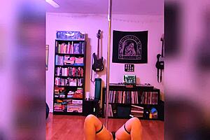 Black lingerie strip dance