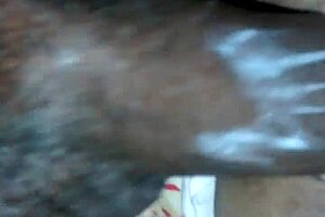 Slamming the chubby hottie with a massive black cock in wild action.