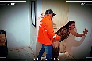 I suck the delivery guy's cock and let him fuck me after he sees me in lingerie