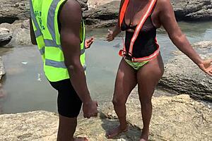 does the big black dick contractor fuck mercedes in the bathroom?