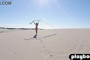 Medium Tits Brunette Miluniel Louis Poses Naked Outdoors Boldly