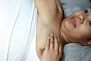 A delightful handjob moment with my stepmother's natural tits