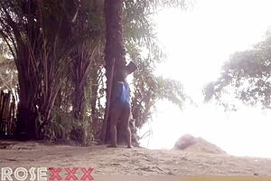 Black Girl Seduces with Teasing Moves on Beach