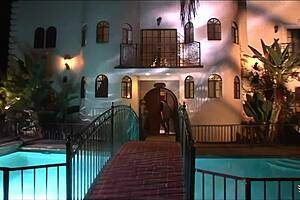 fucking blonde mom at bed, with shaved pussy and stockings, leading to gaping asshole and facial