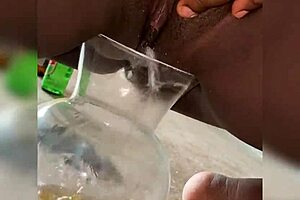 salty rain falls on a milf's shaved pussy