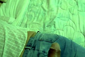 Just fucked, now pulling jeans up for huge cumshots on ass