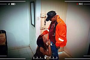 I suck the delivery guy's cock and let him fuck me after he sees me in lingerie