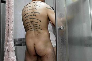 Enormous tits in the shower, I cum in her mouth with loud moans.