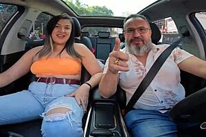 Tais Daeva hitches a ride and drives gas station guy wild.