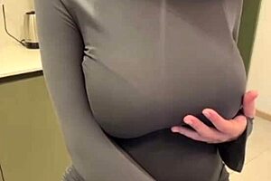 I jerked off on my stepmom's big milky tits