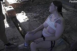 Dancing Russian BBW Pegs Guy in Public Heat