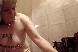 European Milf Slave Humiliated While Licking Boots in Public