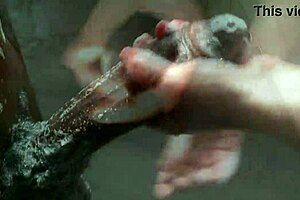 Horny College Babe Worships Massive Black Cock in Bathing Scene