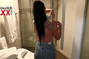 Texas Patti licks and sucks big black cock in the bathroom during casting.