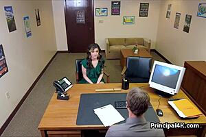 Hot Housewife Seduces Handsome Principal in Steamy Office Encounter