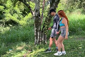 Workout turns into steamy outdoor fuck with stranger Andrea Castro. Milan Rodriguez joins!