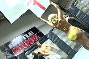 fucking blonde milf in ring with big tits bouncing