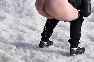 Does This Milf's Hairy Pussy Love Pissing in the Sea Outdoors?