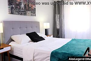 Maxim Law Milks Alex Legends' French Cock With Her Mouth