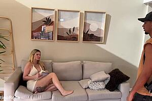 Cheating blonde wife calls for hard fucking with blowjob and doggystyle when husband is away