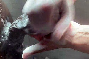 Horny College Babe Worships Massive Black Cock in Bathing Scene