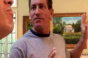 Who knocked? This mature brunette rides with fake tits and assfucking