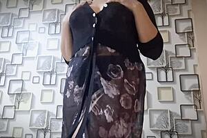 An Asian girl with big natural tits indulges passionately
