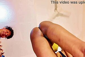 Husband Watches Wife and Friend in Threesome Fucking! Bent Over Doggy Style with Deepthroat and Cumshot!