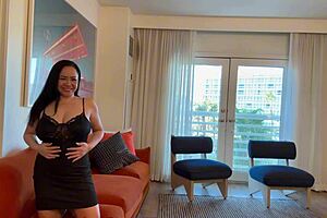 she catches me masturbatin in the room and helps with her big ass ridin axel's big cock