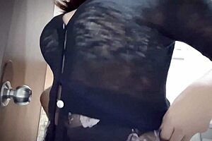 Horny Asian stepmom asks, 'Want to touch my natural big tits?'