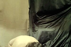 Slave in human urinal setup with buttplug