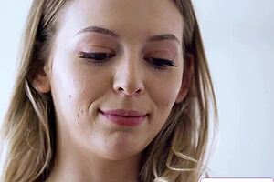 I lick teen client's big tits