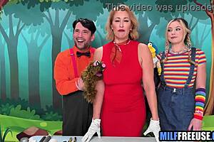 hey, blonde milf and teen get free used on sesame street set!