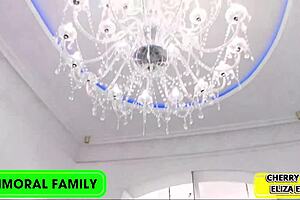 Pretty amateur Eliza Eves teases with blowjob before juicy lesbian fucking.