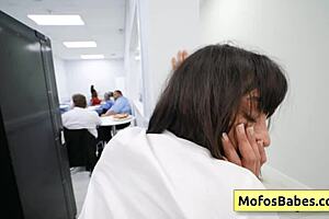 busty milf sucks fat white dick in office with co-workers 😏 sasha pearl parker ambrose