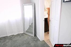 pervymother stepson snags stepmom's used panties for thrills.