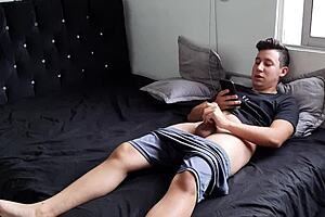 My Stepsister Catches Me Masturbating In The Bedroom With Big Natural Tits