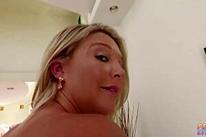 Blonde milf Laura Bentley feels intense pleasure from deep ass fucking by big black dick