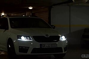 Old man shouts, 'Watch me stretch your sweet pussy, young blonde!' Then facializes her