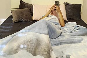 In a typical morning, she watches porn while masturbating and orgasms to the girl on screen.