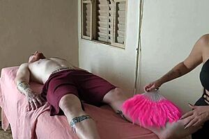 who wants a relaxing massage from mommy with big cock?